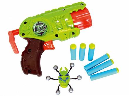 Микро Бластер Xshot с мишенями - Атака Пауков, 6 патронов + 1 паук-мишень 